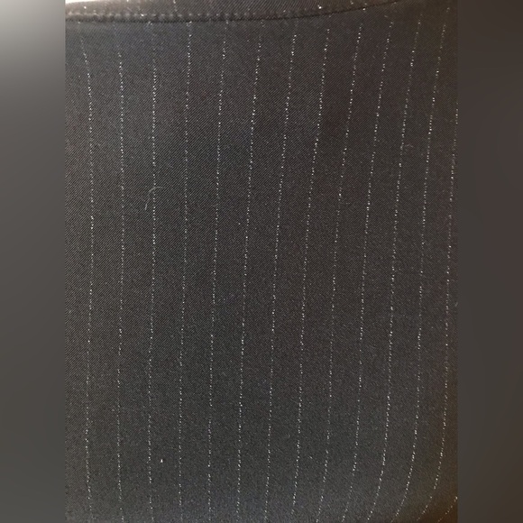 Hugo Buscati Designer Long Sleeve Pin Stripe Black Dress Size 10 - Picture 2 of 7